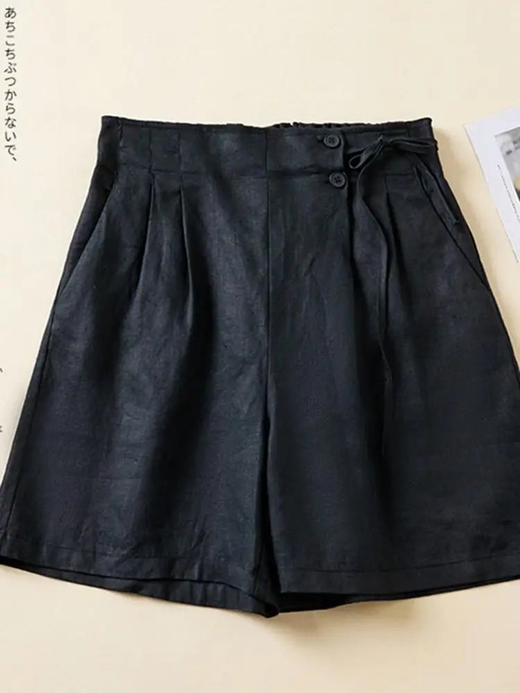 Women's Loose Cotton Linen Casual Shorts