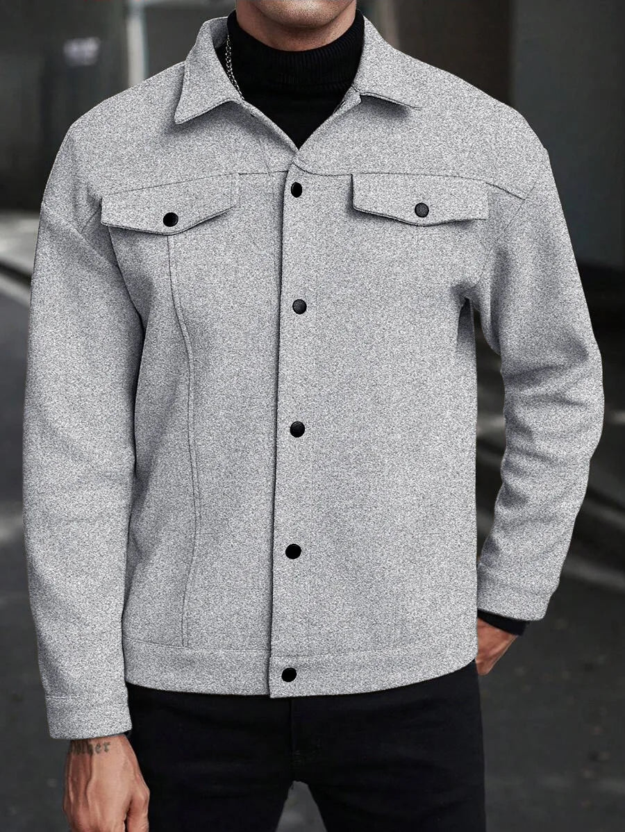 Men's Lapel Woolen Jacket