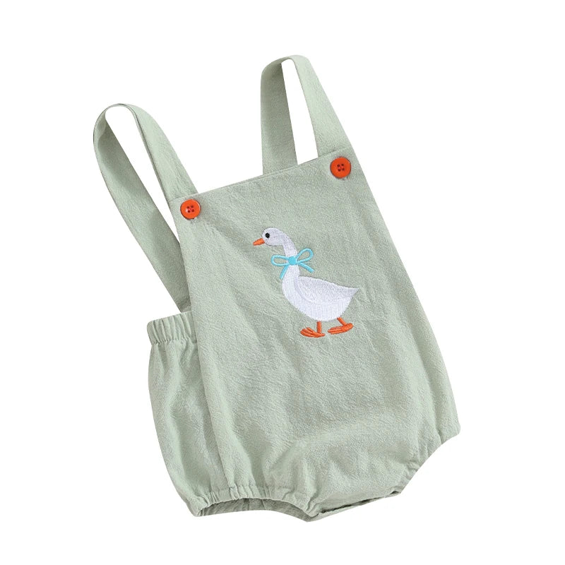 Citgeett Summer Infant Baby Girl Sleeveless Bodysuit Print Suspender Jumpsuit Cute Casual Clothes
