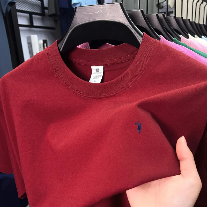 Men's Embroidered Cotton Round Neck T-Shirt