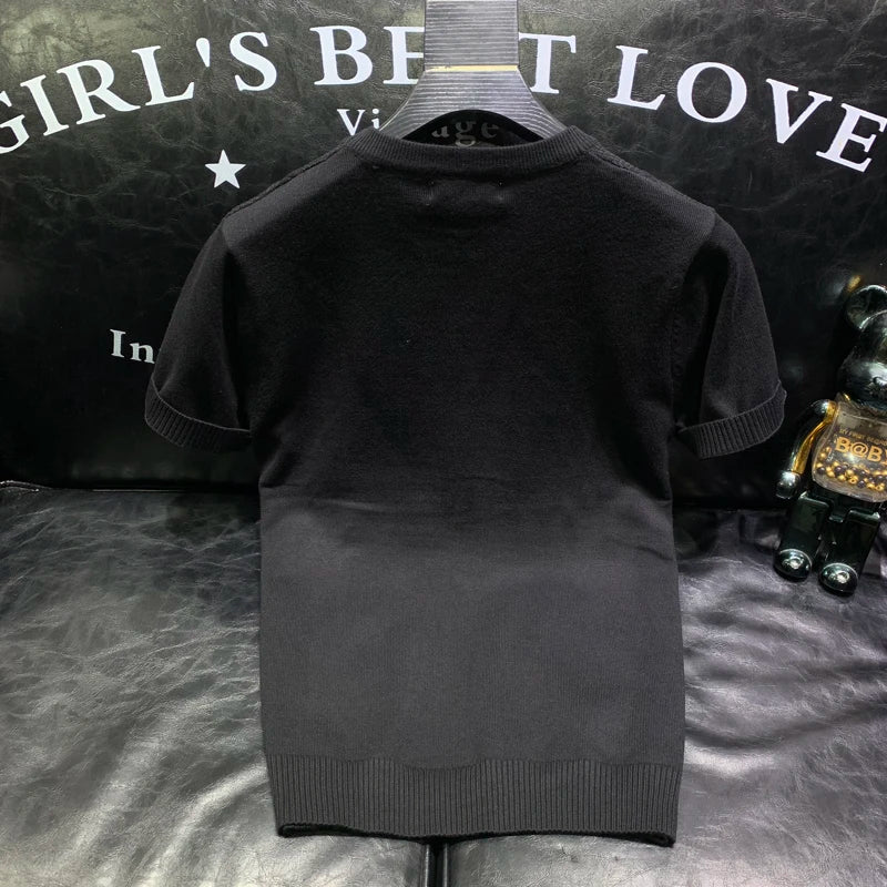 Korean Knitted Solid Color T-Shirt