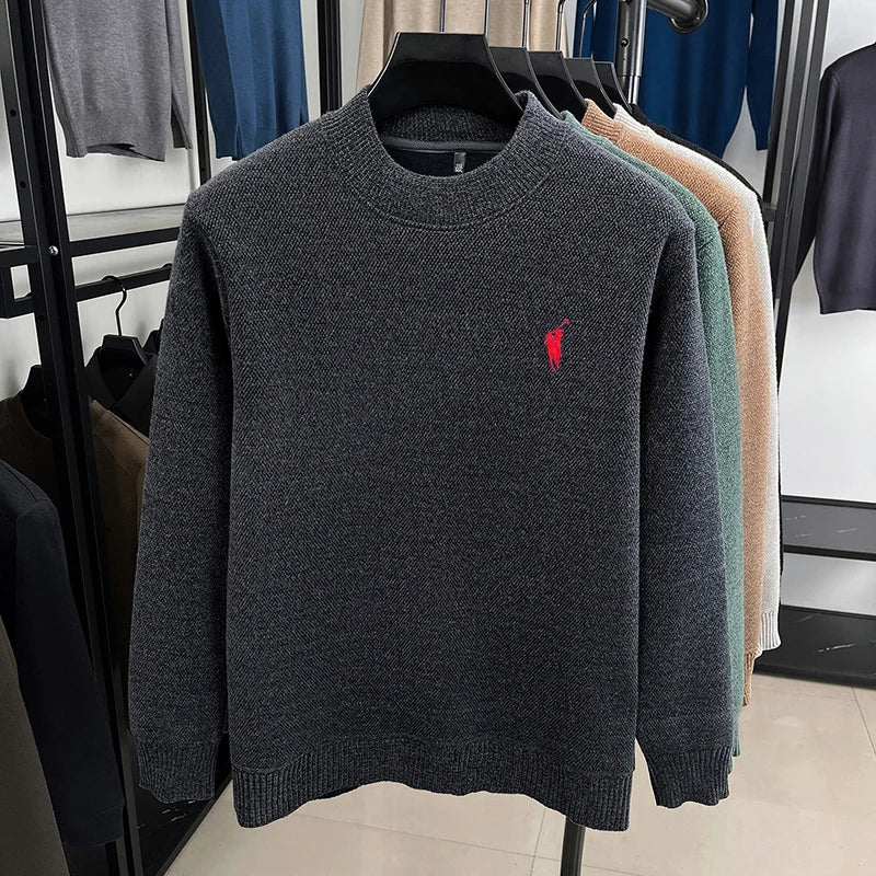 Men's Embroidered Knit Pullover Sweater