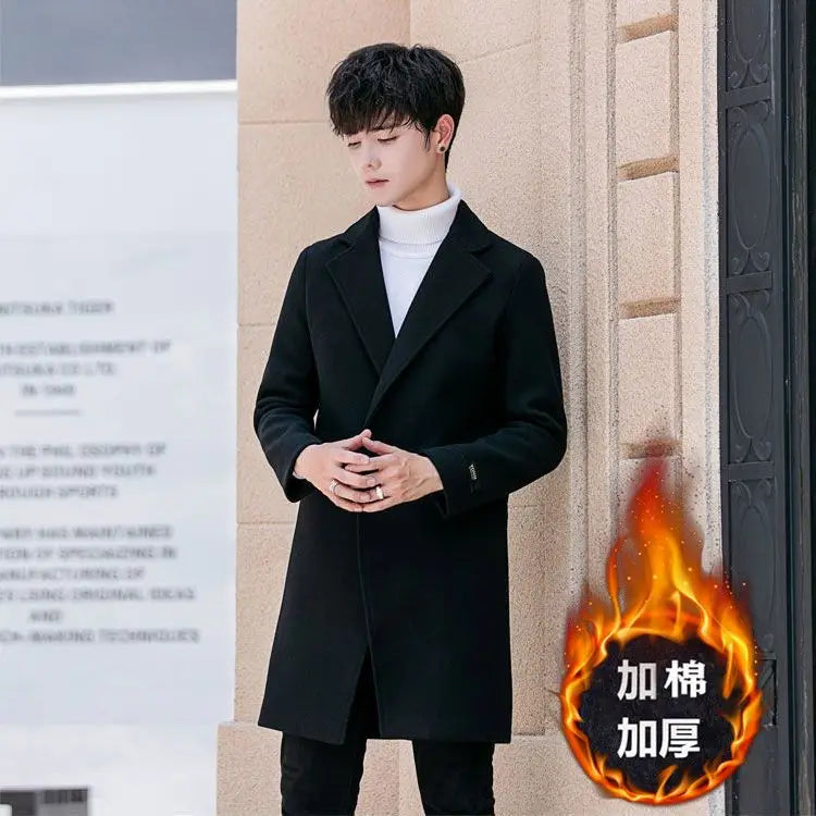 Men's Slim Fit Tweed Woolen Coat