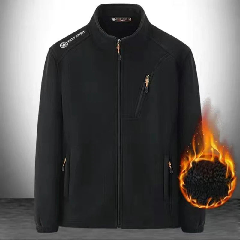 Men's Waterproof Fleece Multi-Pocket Jacket