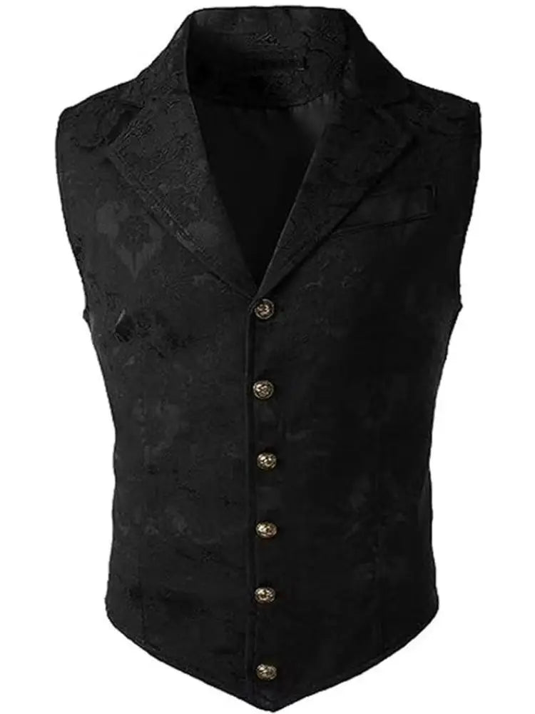 Men's Medieval Gothic Long Vest, Vintage Steampunk Victorian Costume Waistcoat, Halloween Cosplay Formal Jacket, Renaissance LAR