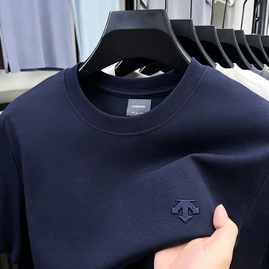 Men's Breathable Cotton Embroidery T-Shirt