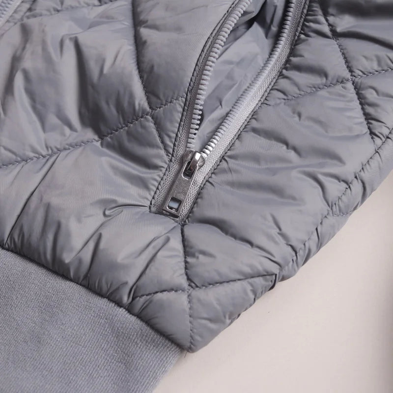 Men's Quilted Diamond Baseball Collar Jacket