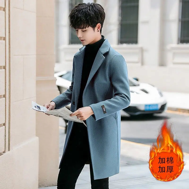 Men's Slim Fit Tweed Woolen Coat