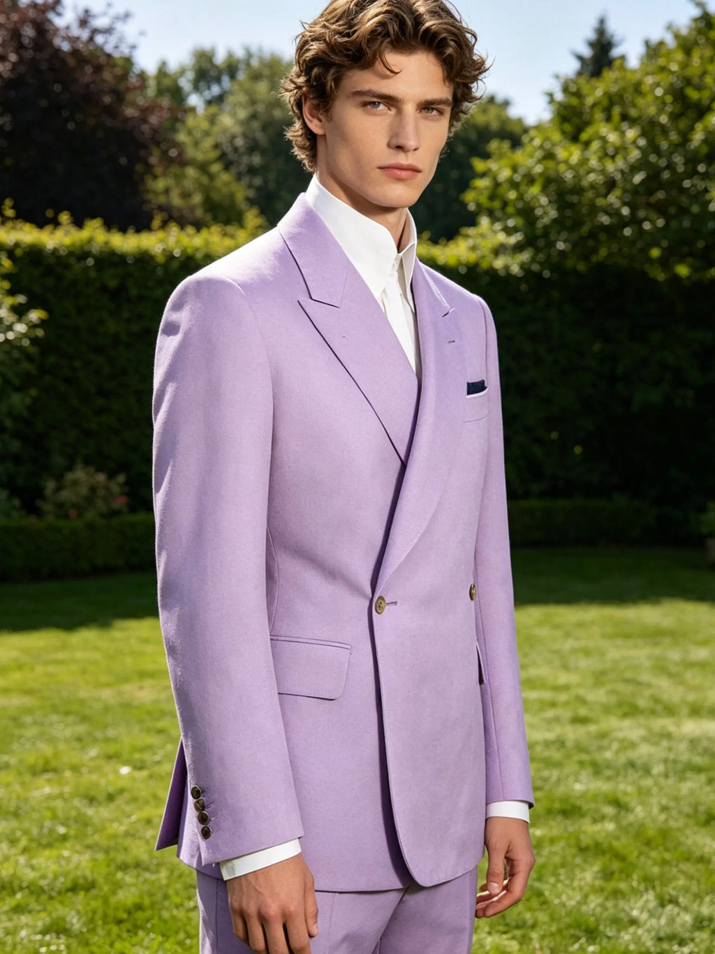 Men's Linen Double Breasted Blazer
