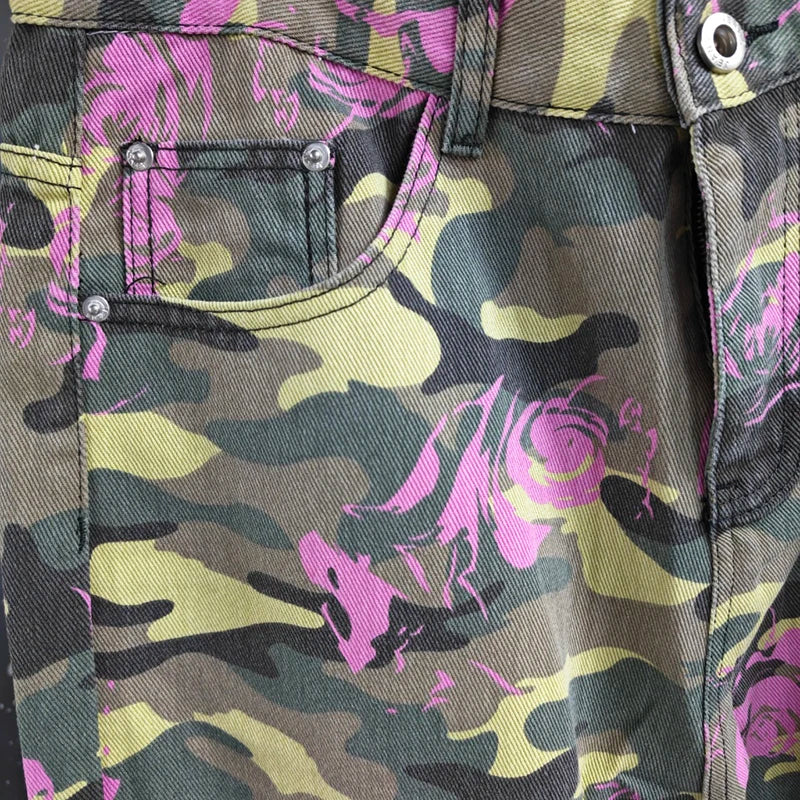 Men's Camouflage Wide Leg Denim Pants
