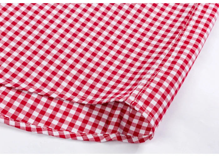 Men's Plaid Gingham Short Sleeve Shirt