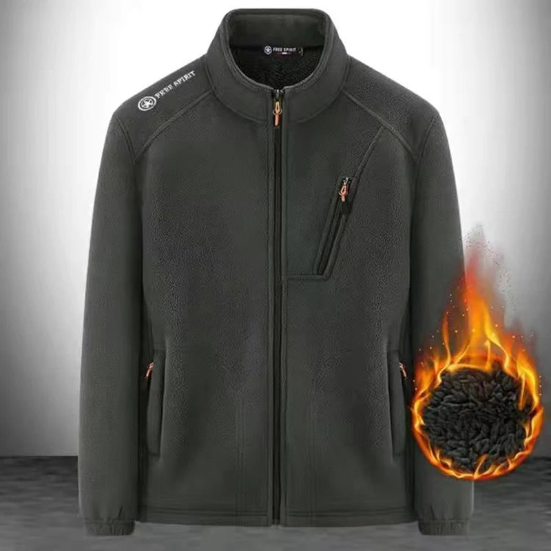Men's Waterproof Fleece Multi-Pocket Jacket