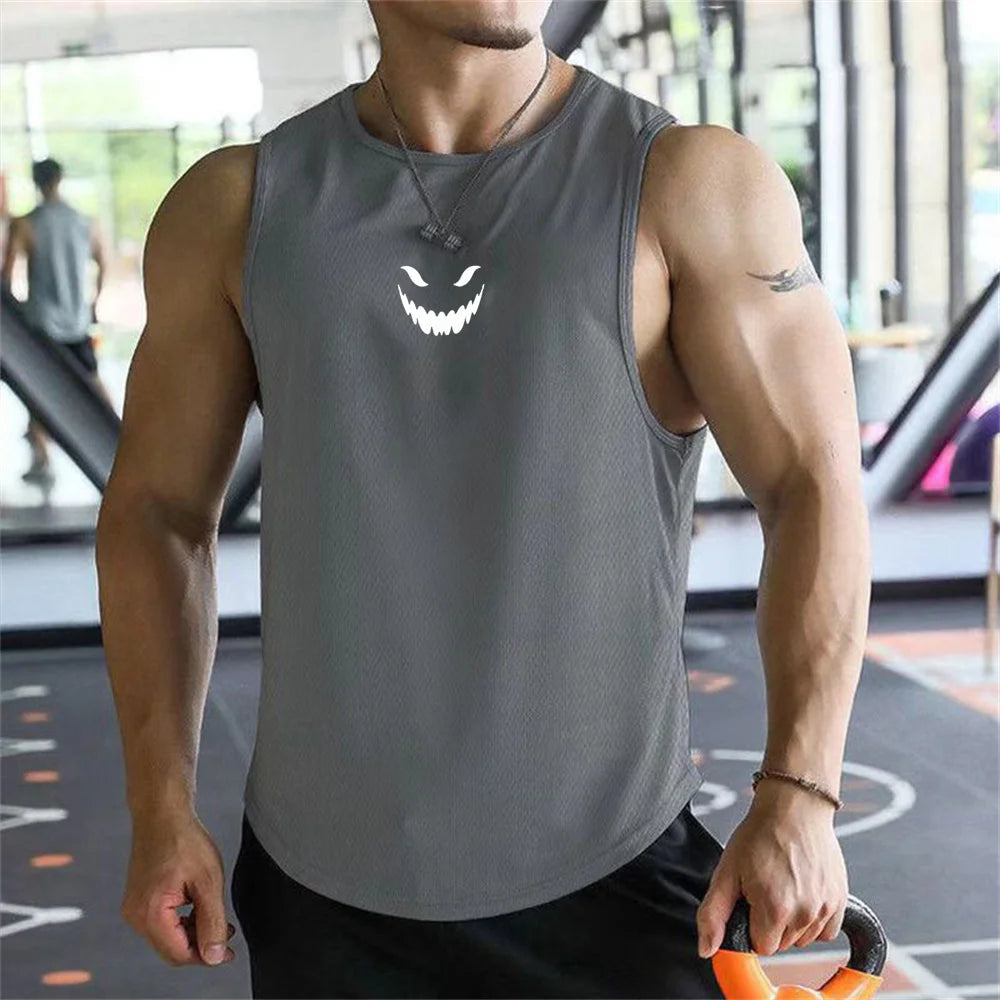 2026 men's T-shirt vest summer fashion trend printed casual style loose and comfortable street wear breathable quick drying vest
