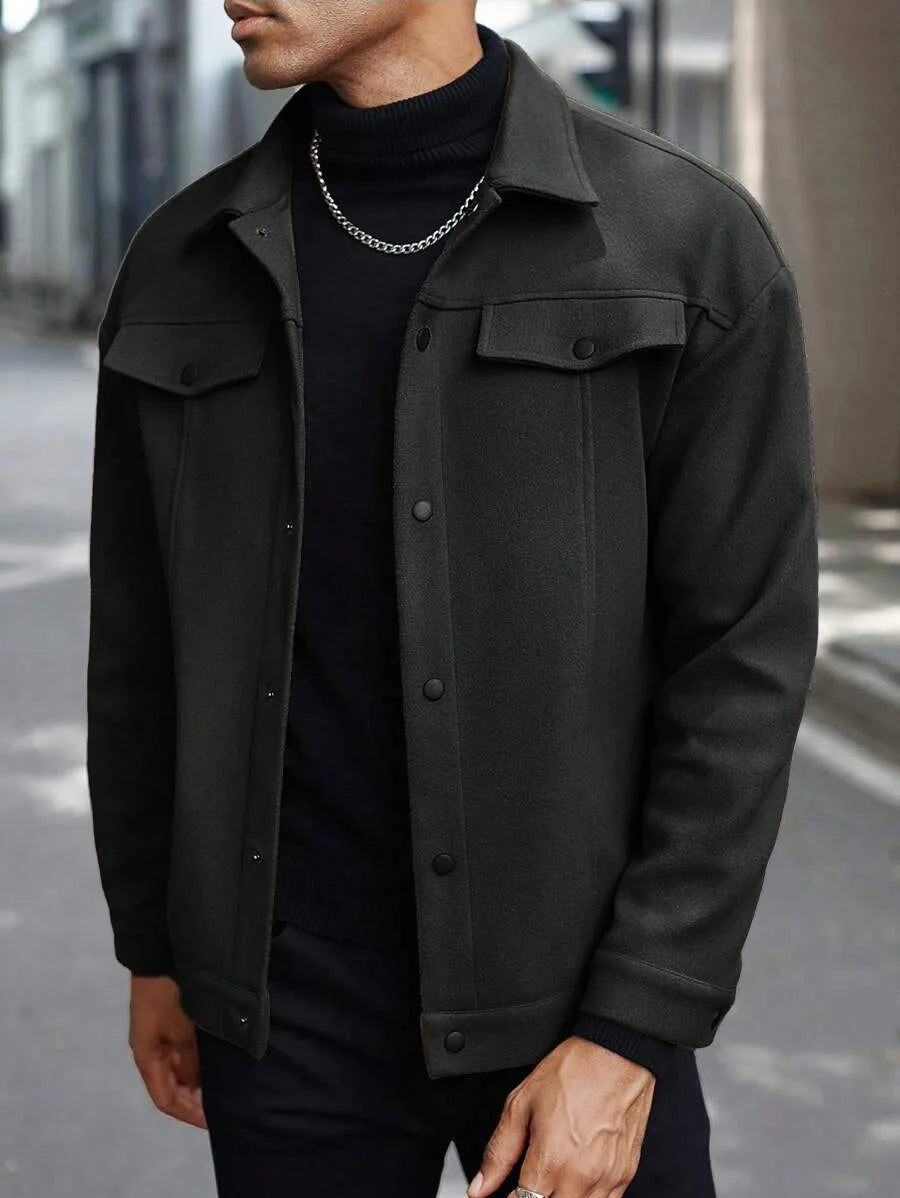 Men's Lapel Woolen Jacket