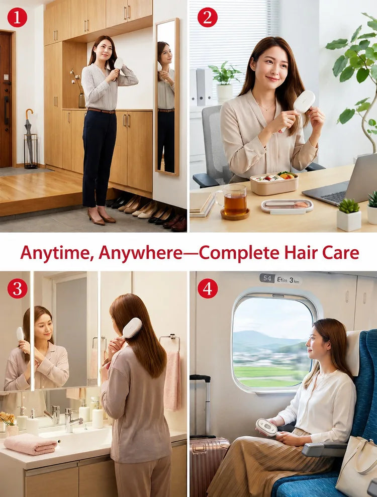 3 in 1 Multifunctional Electric Spray Massage Comb Vibrating Misting Hair Care Comb Detangling Volumizing Comb Gift for Women