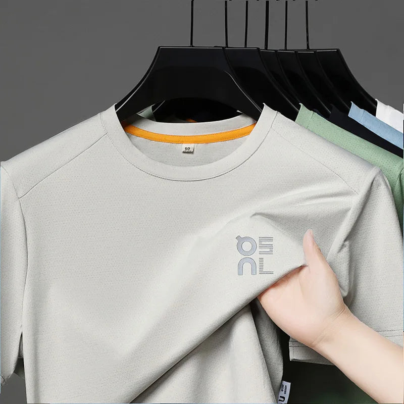 Men's Ice Silk Quick Dry Printed T-Shirt