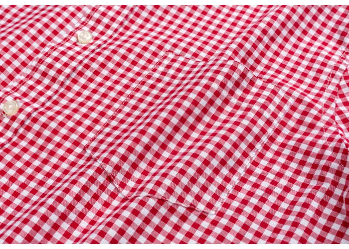 Men's Plaid Gingham Short Sleeve Shirt
