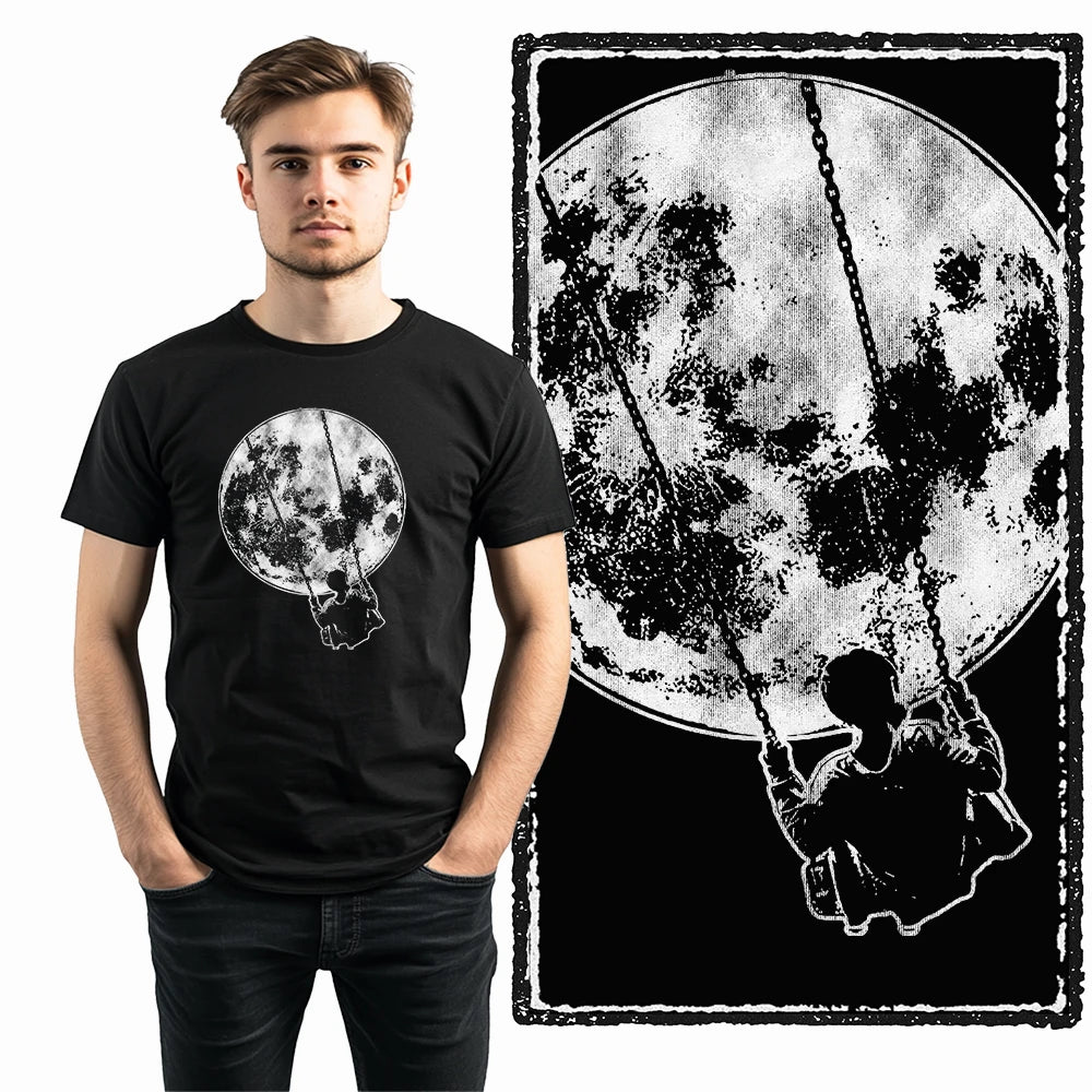 Men's Astronaut Moon Print Graphic T-Shirt