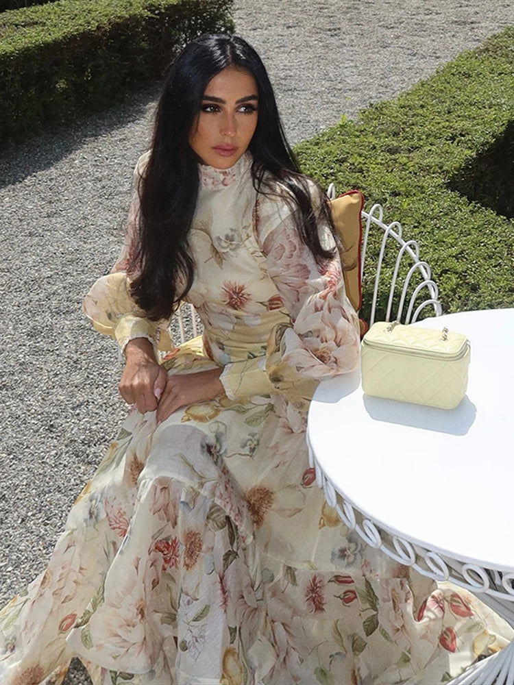 Women's Ruffle Top and Long Skirt 2-Piece Set