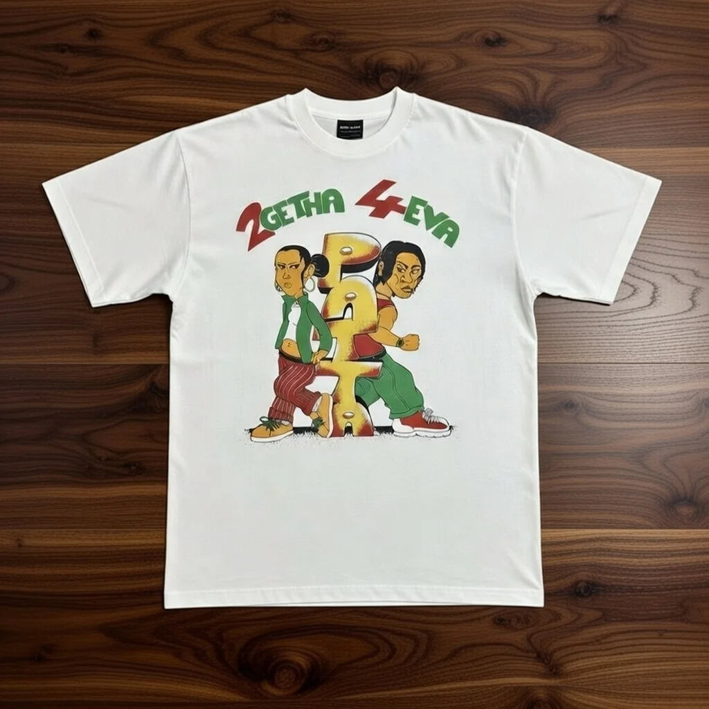 Palm Tree Star Print Streetwear T-Shirt
