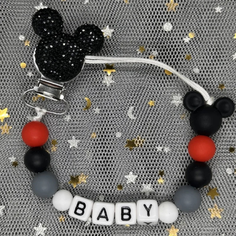 2026 Custom Name Baby Pacifier Clips Chain Silicone Beads Teether Toys Dummy Holder Russian English Name Pacifier Chain Newborn