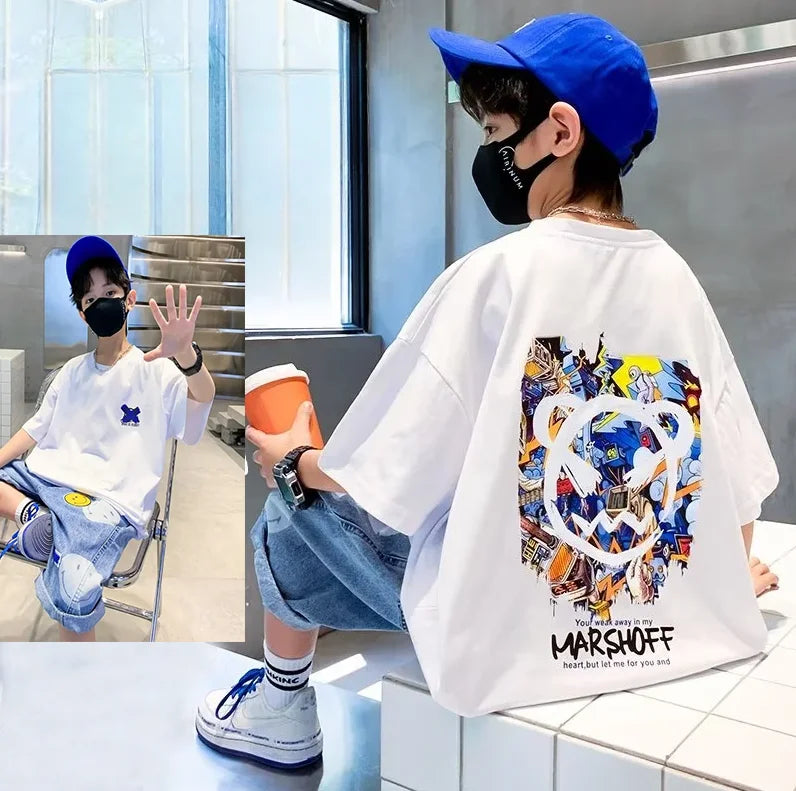 Nickelodeon New children's 100% cotton T-shirt for medium-sized children - comfortable and soft summer wear