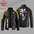 CAN-AM motorcycle LOGO retro washed pu leather jacket windproof autumn and winter men's cycling spring and autumn leather jacket
