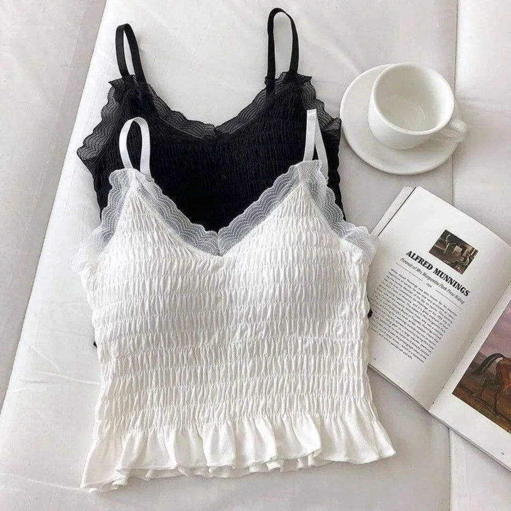 Women's Lace Camisole with Built-In Bra