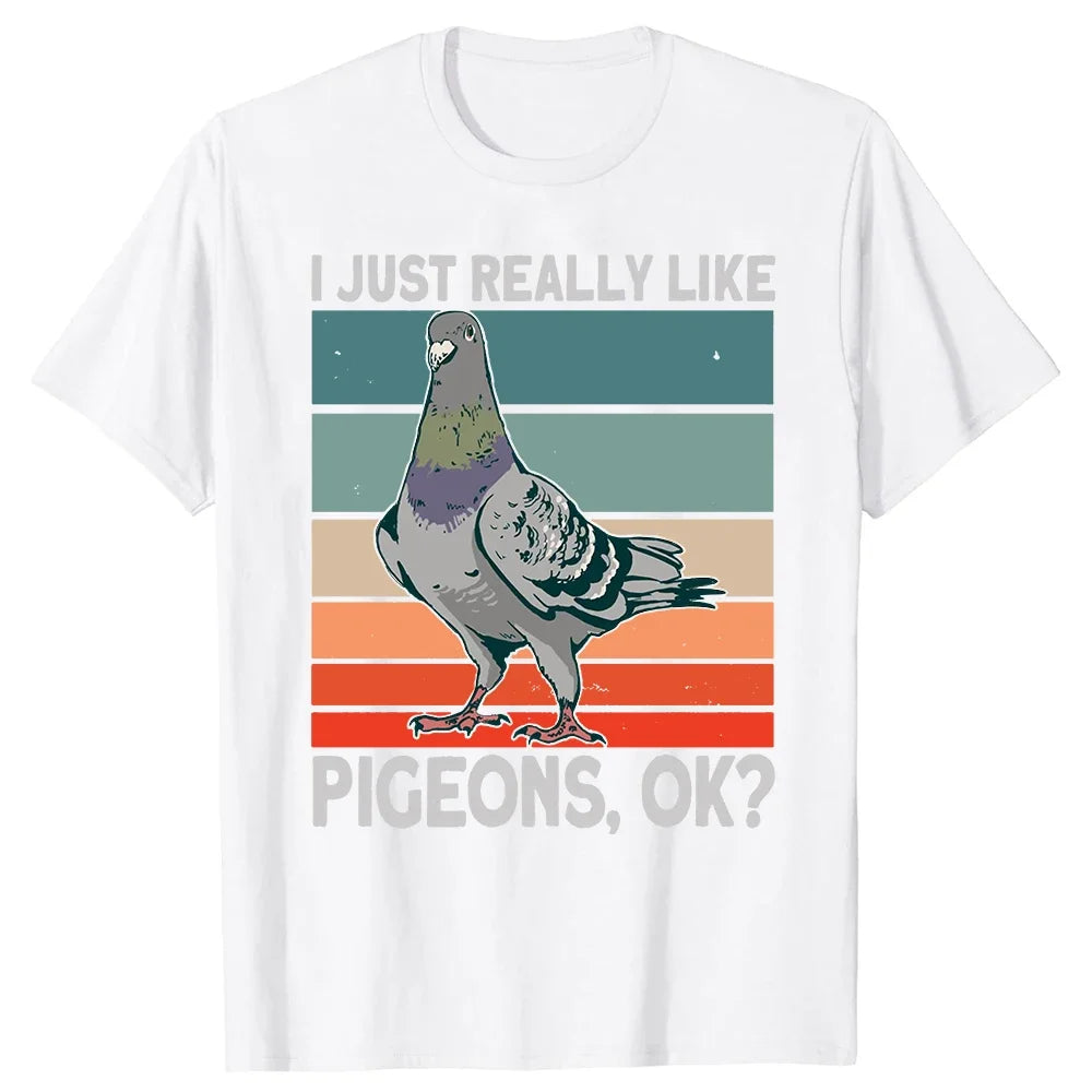 Funny Birdwatching Pigeon Graphic T-Shirt