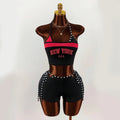 2026 new summer American retro sports Y2K hanging neck shorts two-piece set punk street trend fashion ins personality spicy girl