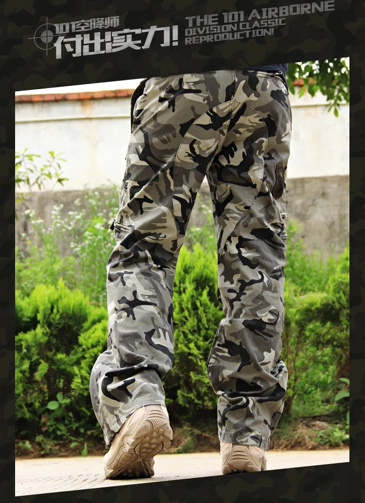Men's Multi-Pocket Camo Cargo Pants