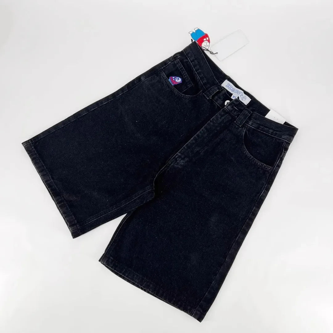 Y2K Ripped Baggy Denim Shorts