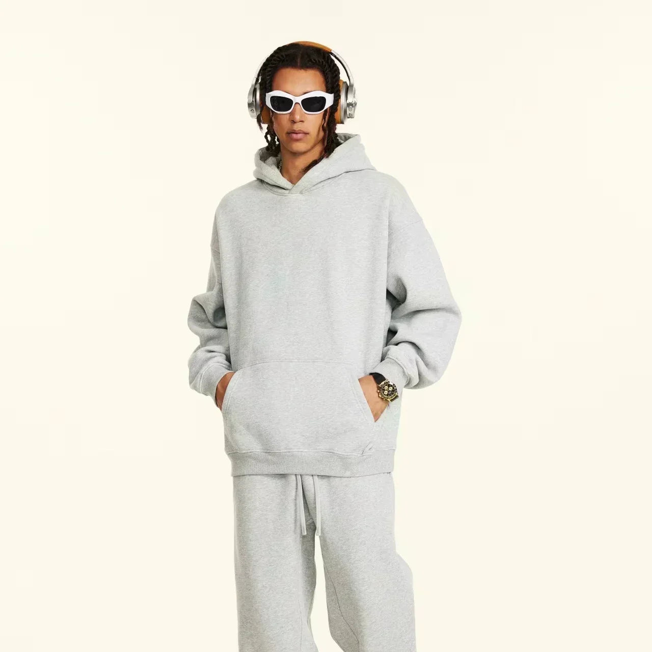 Snap-On Logo Pullover Hoodie