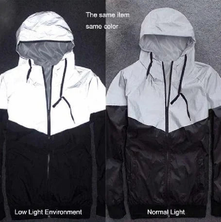 Men's Reflective Patchwork Waterproof Jacket