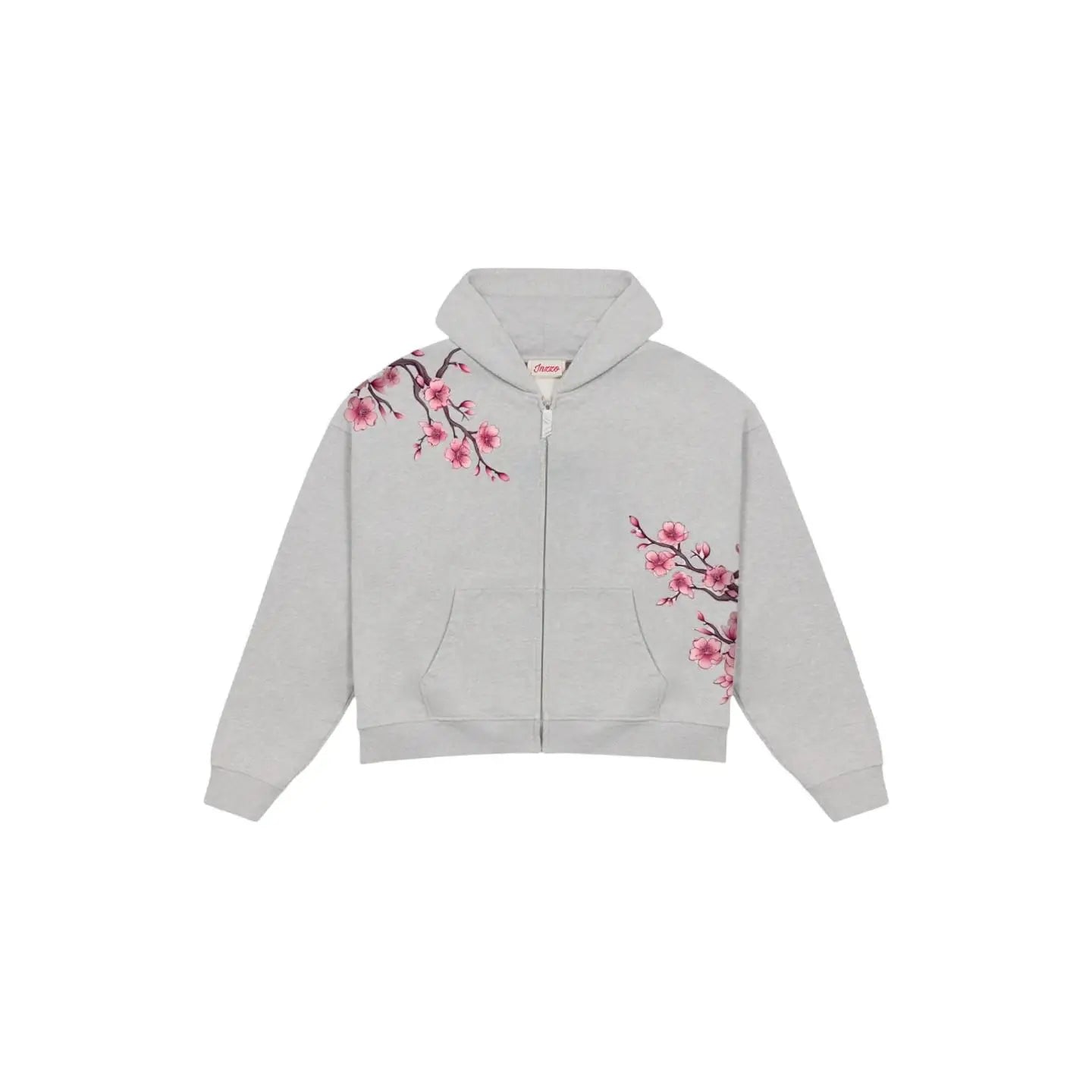 Y2K Cherry Blossom Embroidered Zip Hoodie