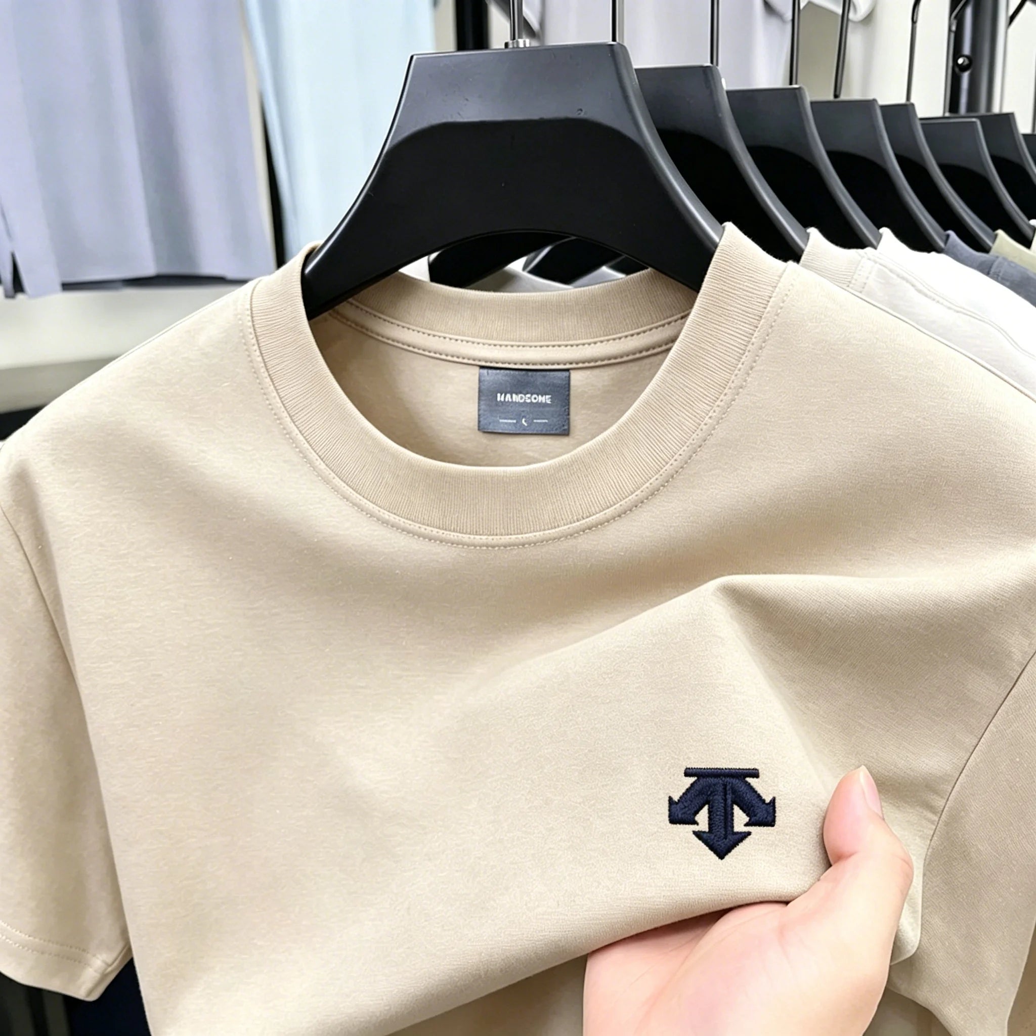 Men's Breathable Cotton Embroidery T-Shirt
