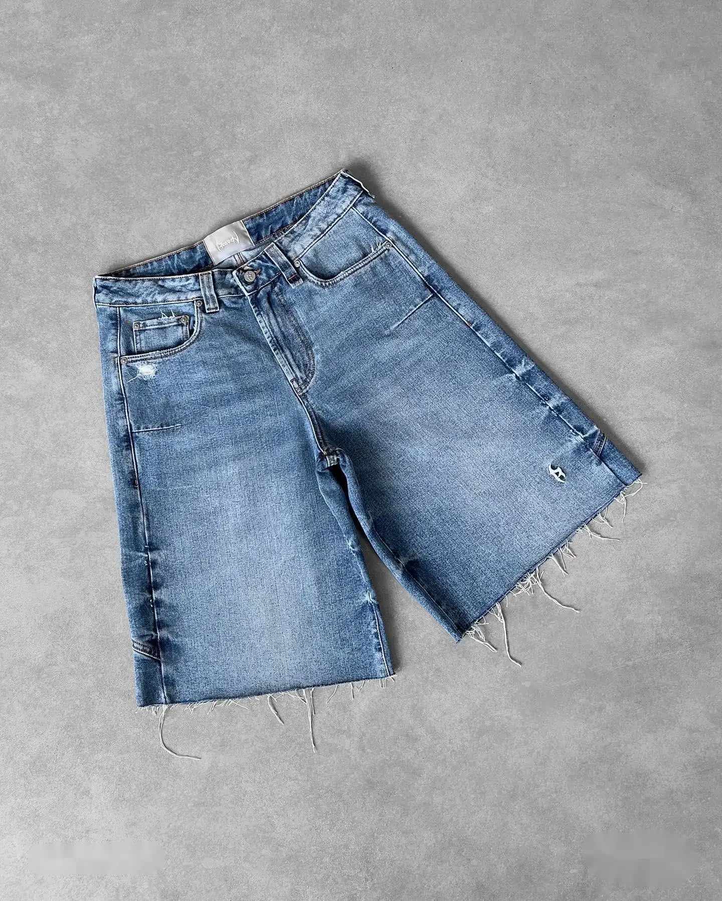 Y2K Ripped Baggy Denim Shorts