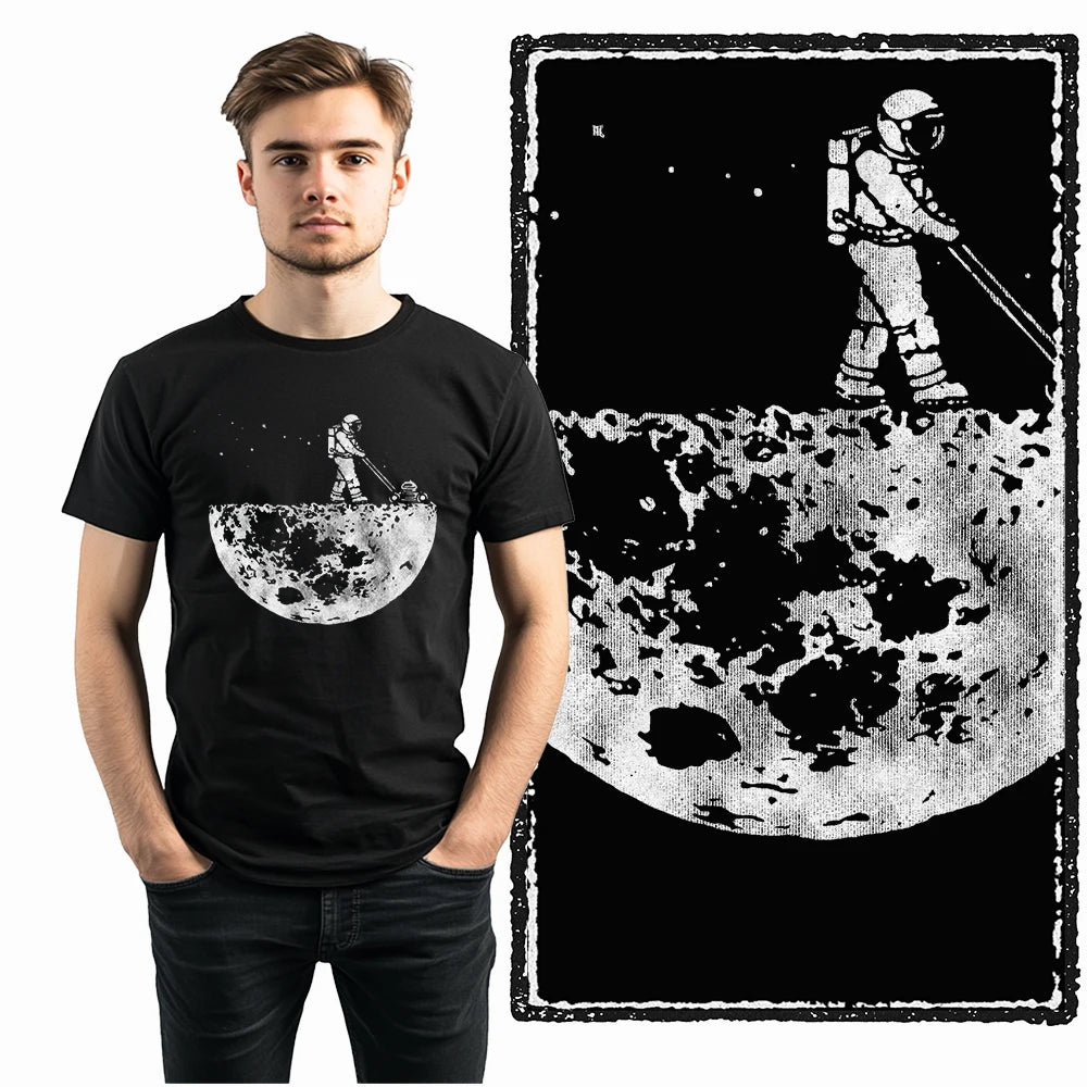Men's Astronaut Moon Print Graphic T-Shirt