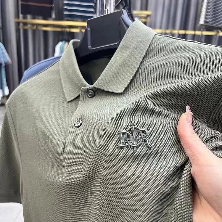 Men's Embroidered Cotton Polo Shirt