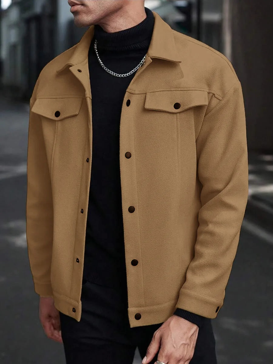 Men's Lapel Woolen Jacket