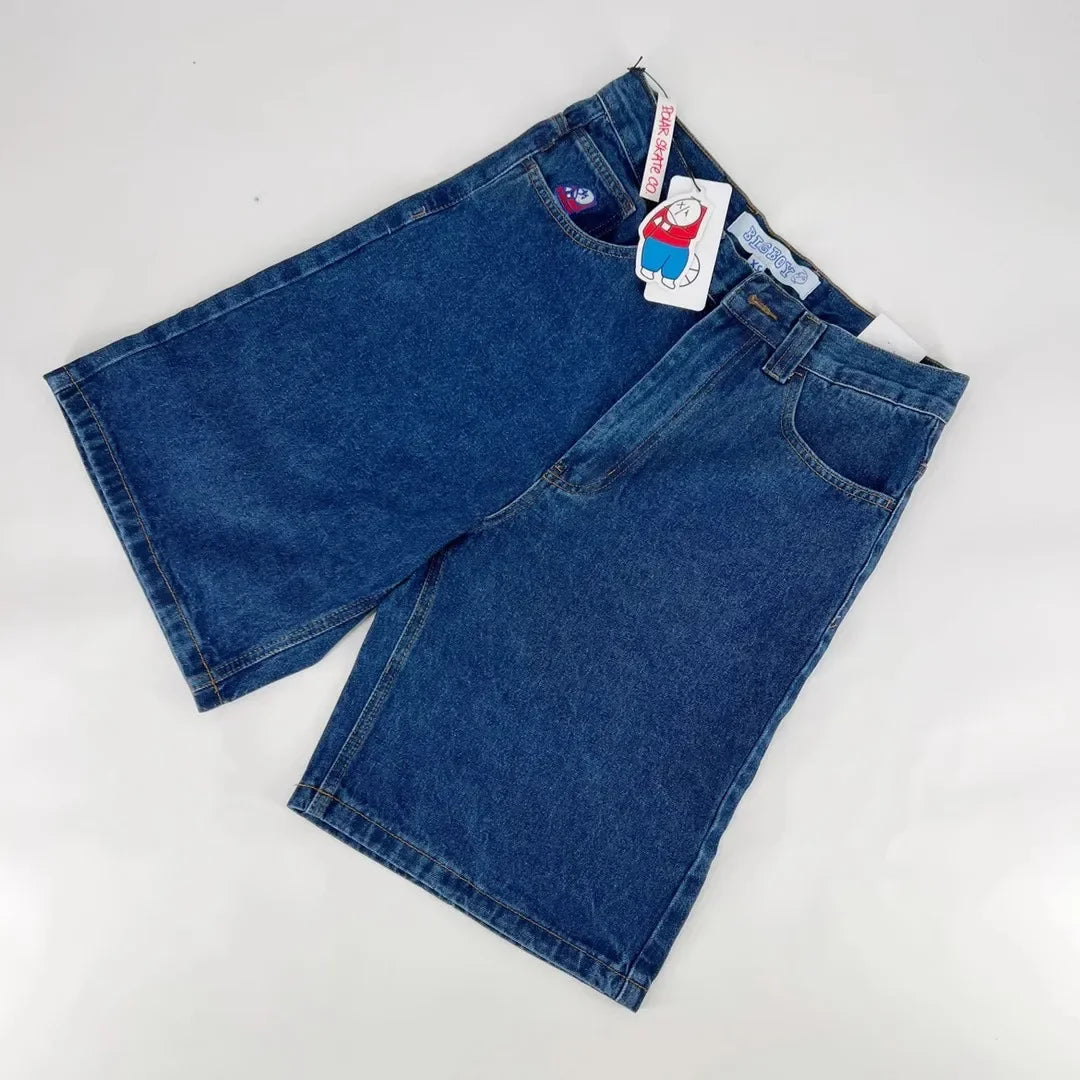 Y2K Ripped Baggy Denim Shorts