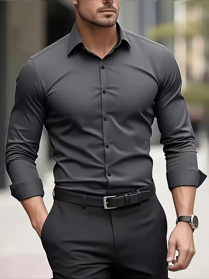 Men's Breathable Long Sleeve Formal Shirt