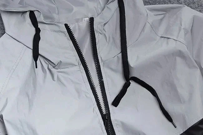 Men's Reflective Patchwork Waterproof Jacket