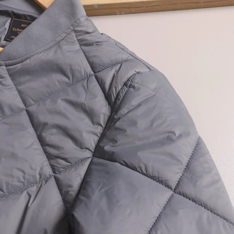 Men's Quilted Diamond Baseball Collar Jacket