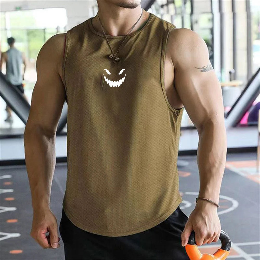 2026 men's T-shirt vest summer fashion trend printed casual style loose and comfortable street wear breathable quick drying vest