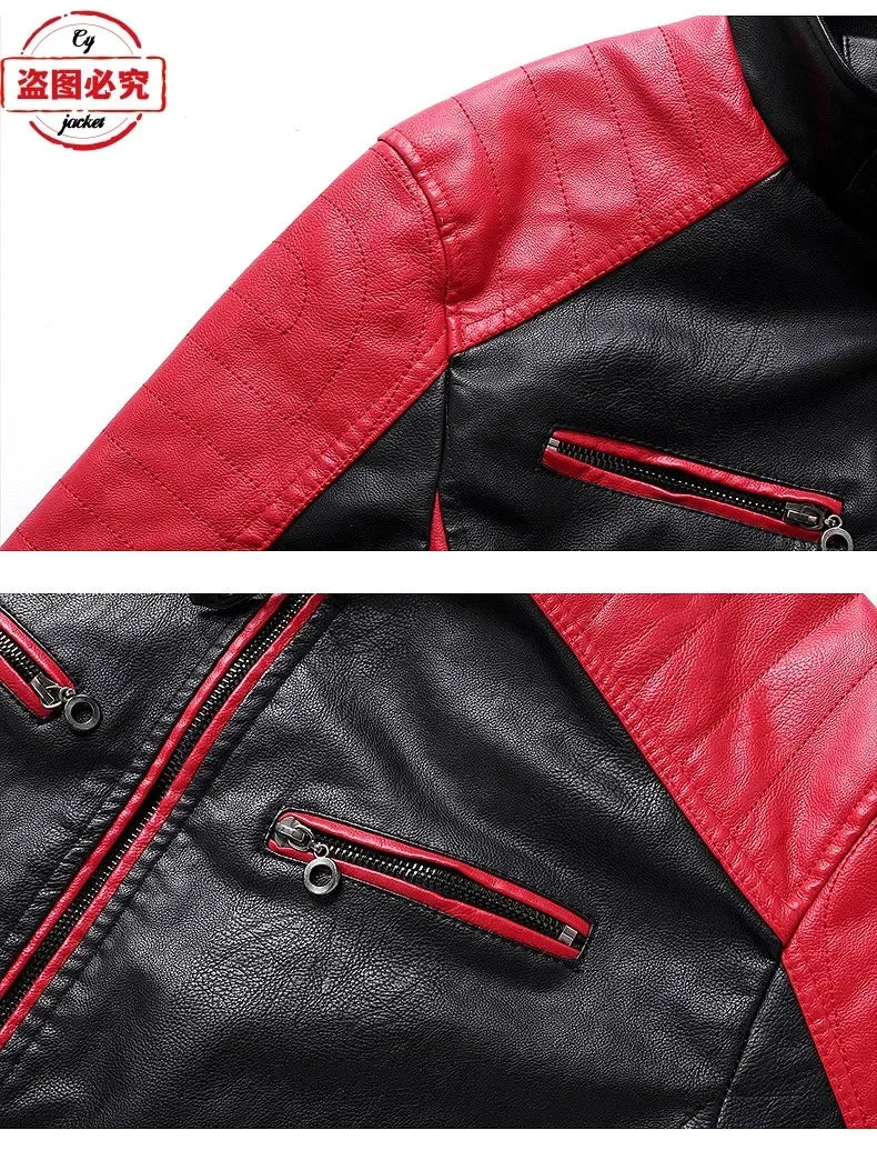 CAN-AM motorcycle LOGO retro washed pu leather jacket windproof autumn and winter men's cycling spring and autumn leather jacket
