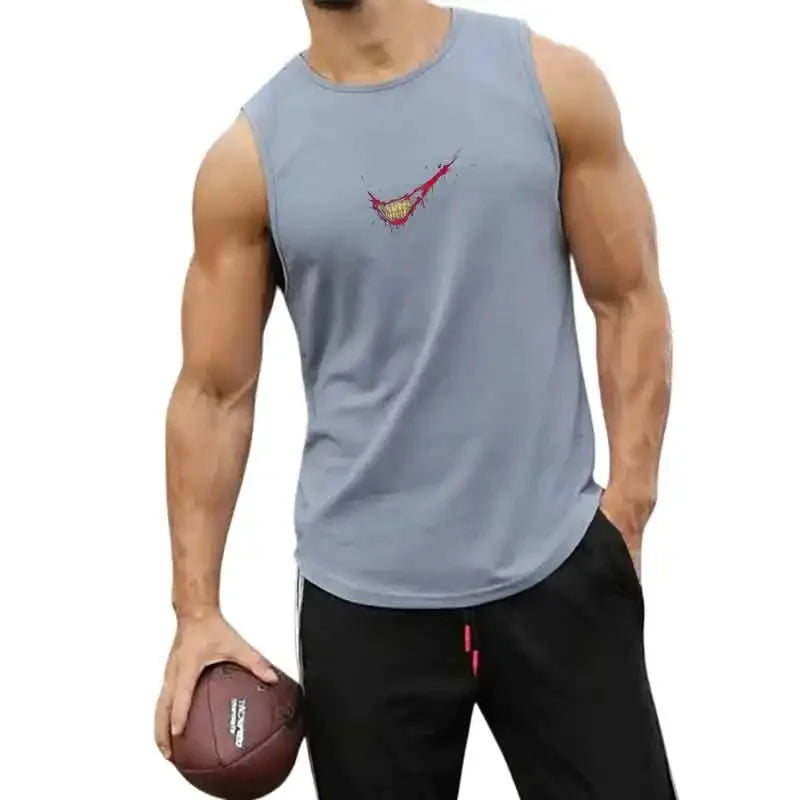 Men's Gym Tank Top Sleeveless Running Shirt Fitness Workout Vest Basketball Jersey Bodybuilding Stringer Singlet Tank Tops