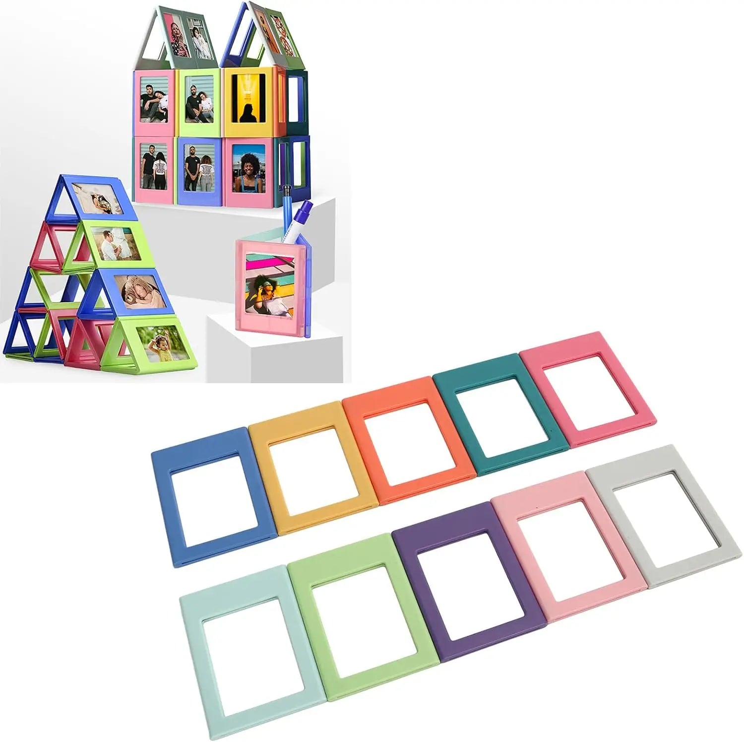 5/10/20pcs Magnetic Photo Frames for Fujifilm Instax Mini Film Papers Double Sided Fridge Picture Frame Magnets Artwork Frames