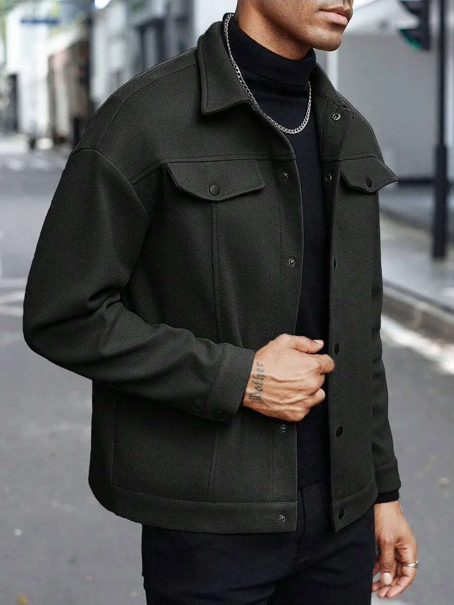 Men's Lapel Woolen Jacket