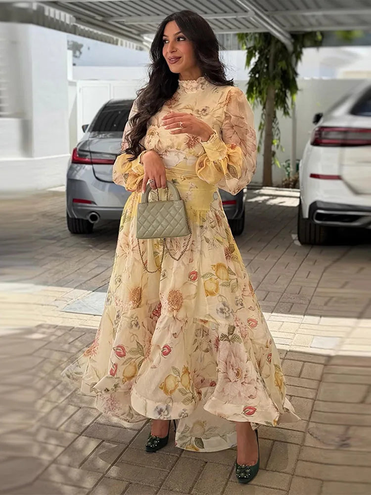 Women's Ruffle Top and Long Skirt 2-Piece Set
